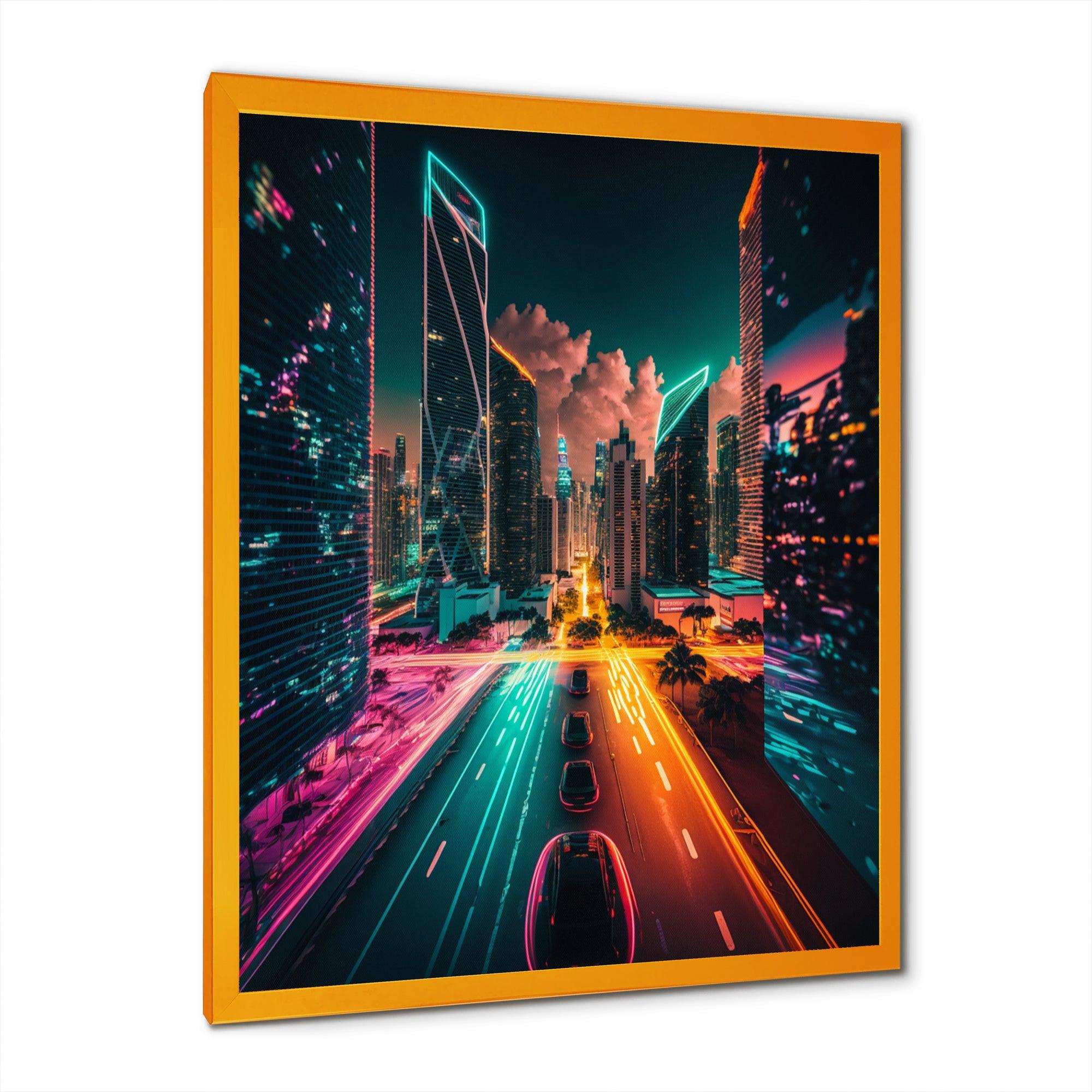 Futuristic Miami Neon Art III