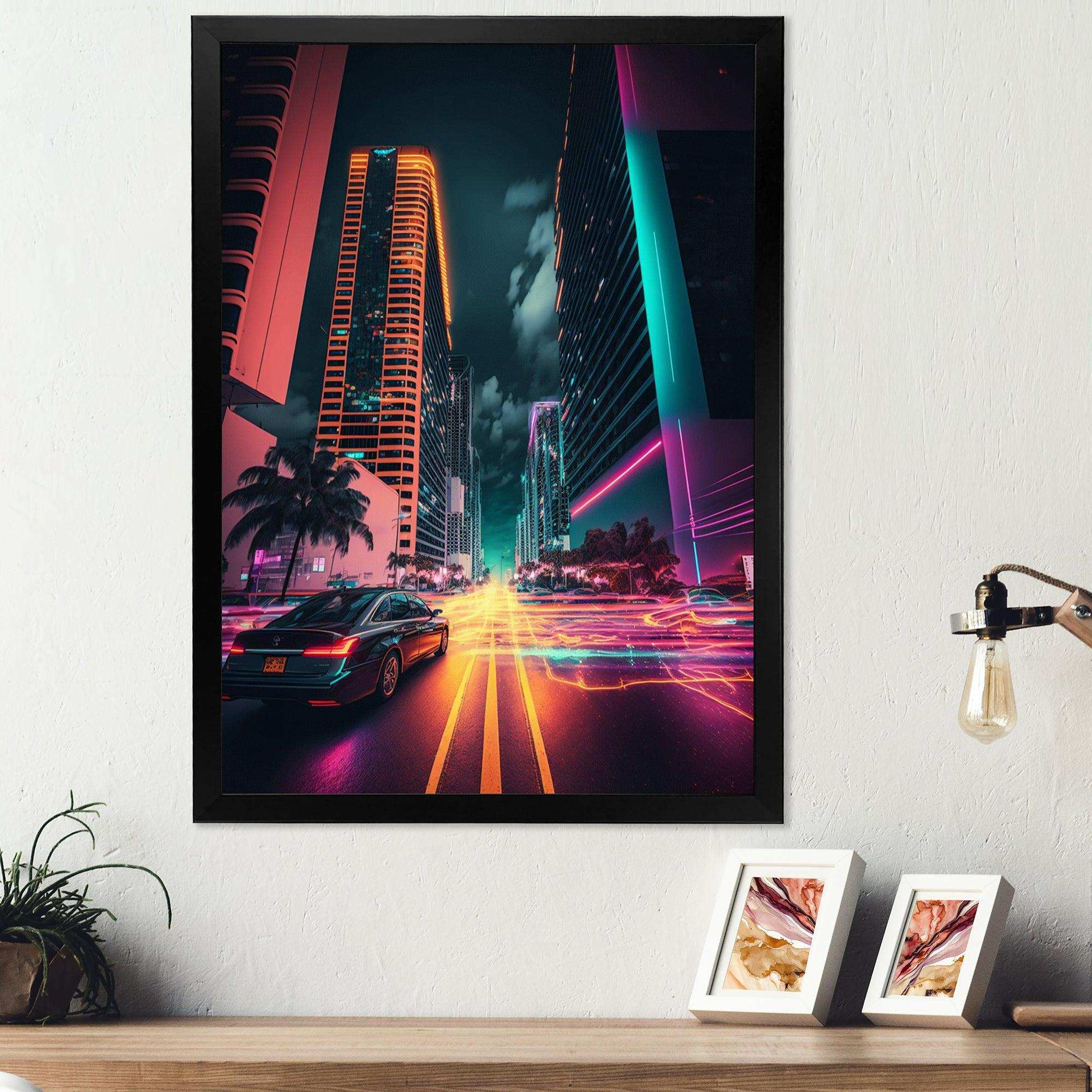 Futuristic Miami Neon Art V
