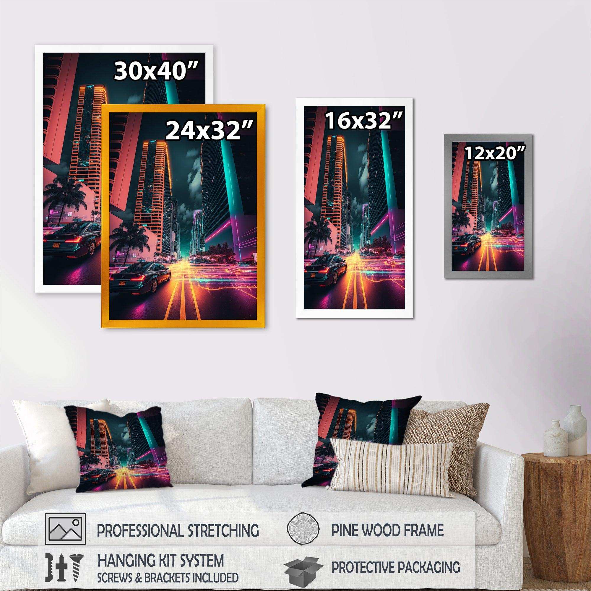 Futuristic Miami Neon Art V
