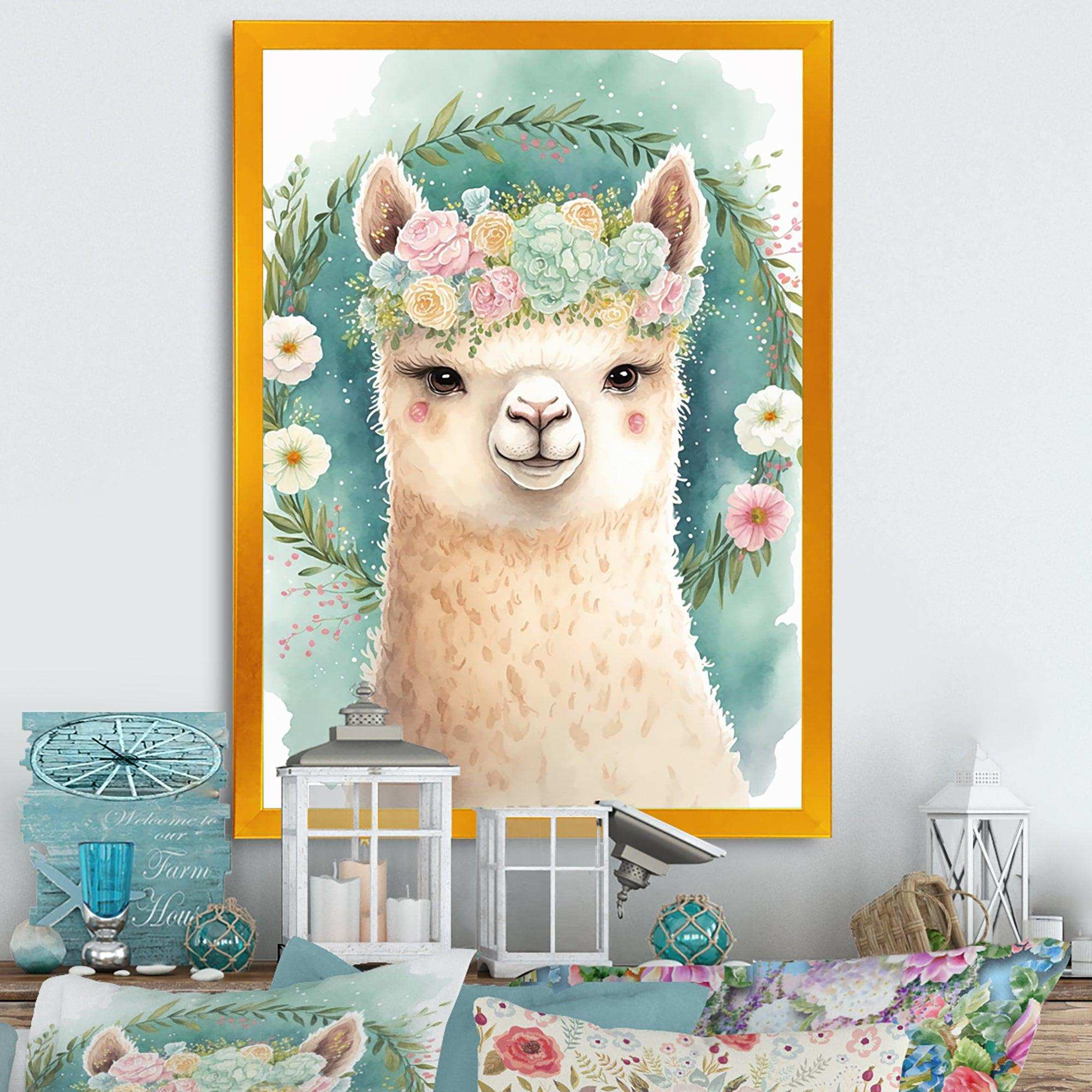 Flower Alpaca Watercolour III