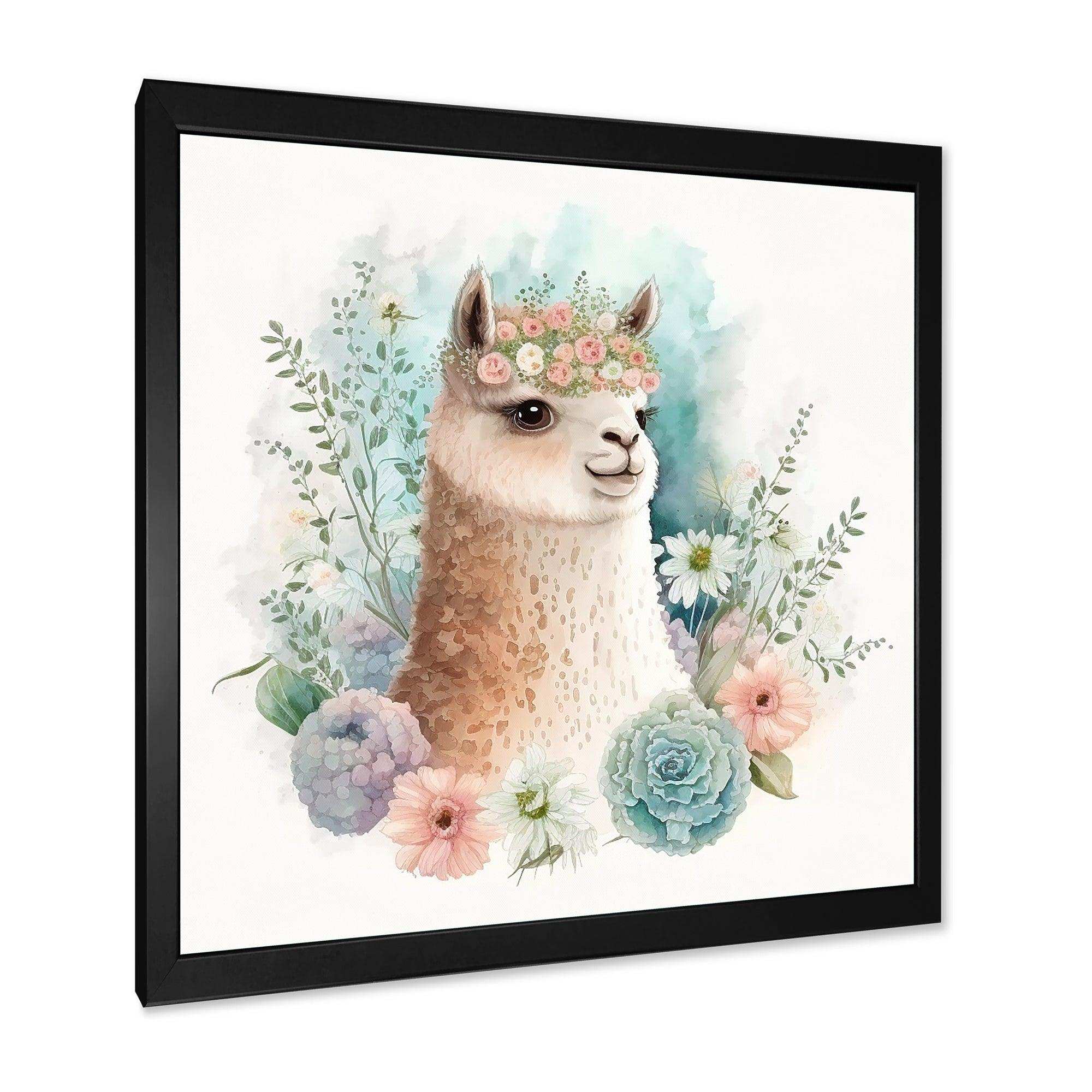 Flower Alpaca Watercolour VI