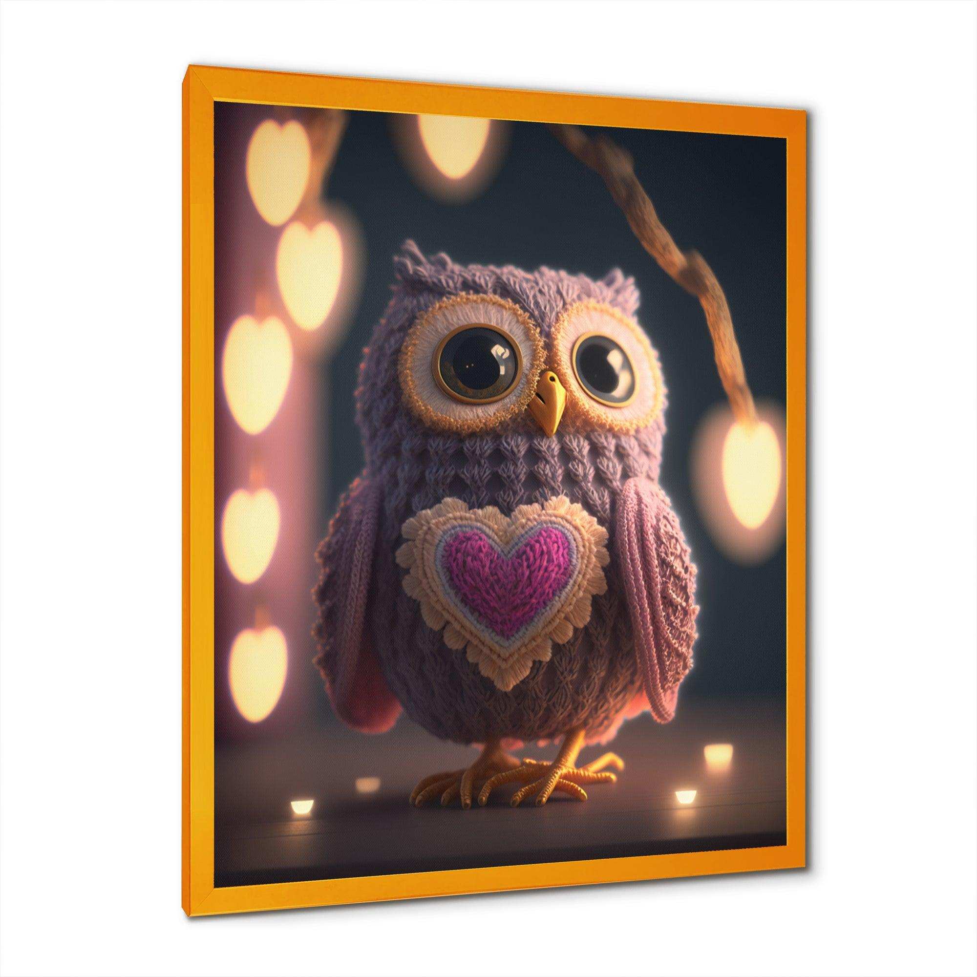 Cute Knitted Valentine Heart Owl I