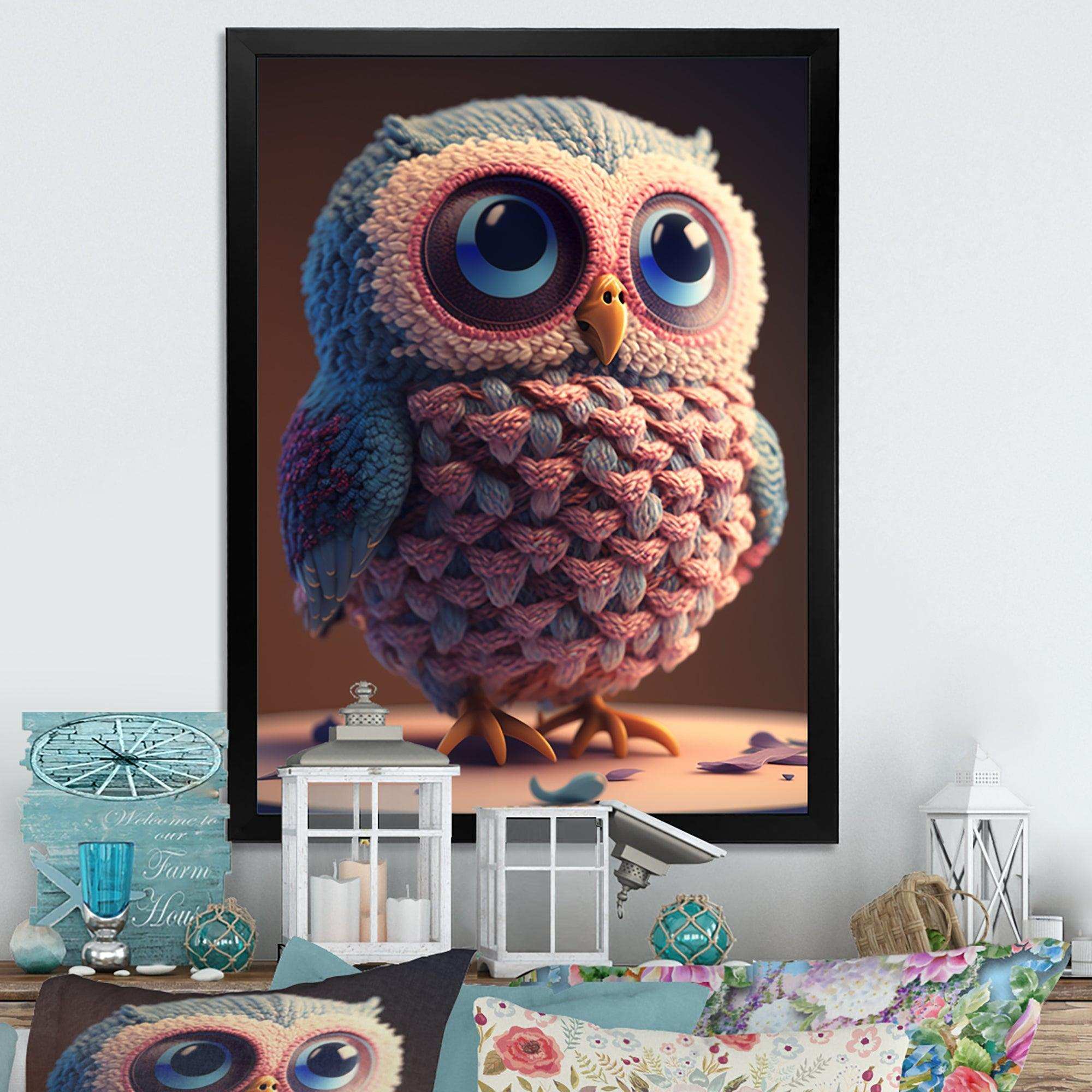 Cute Knitted Valentine Heart Owl III