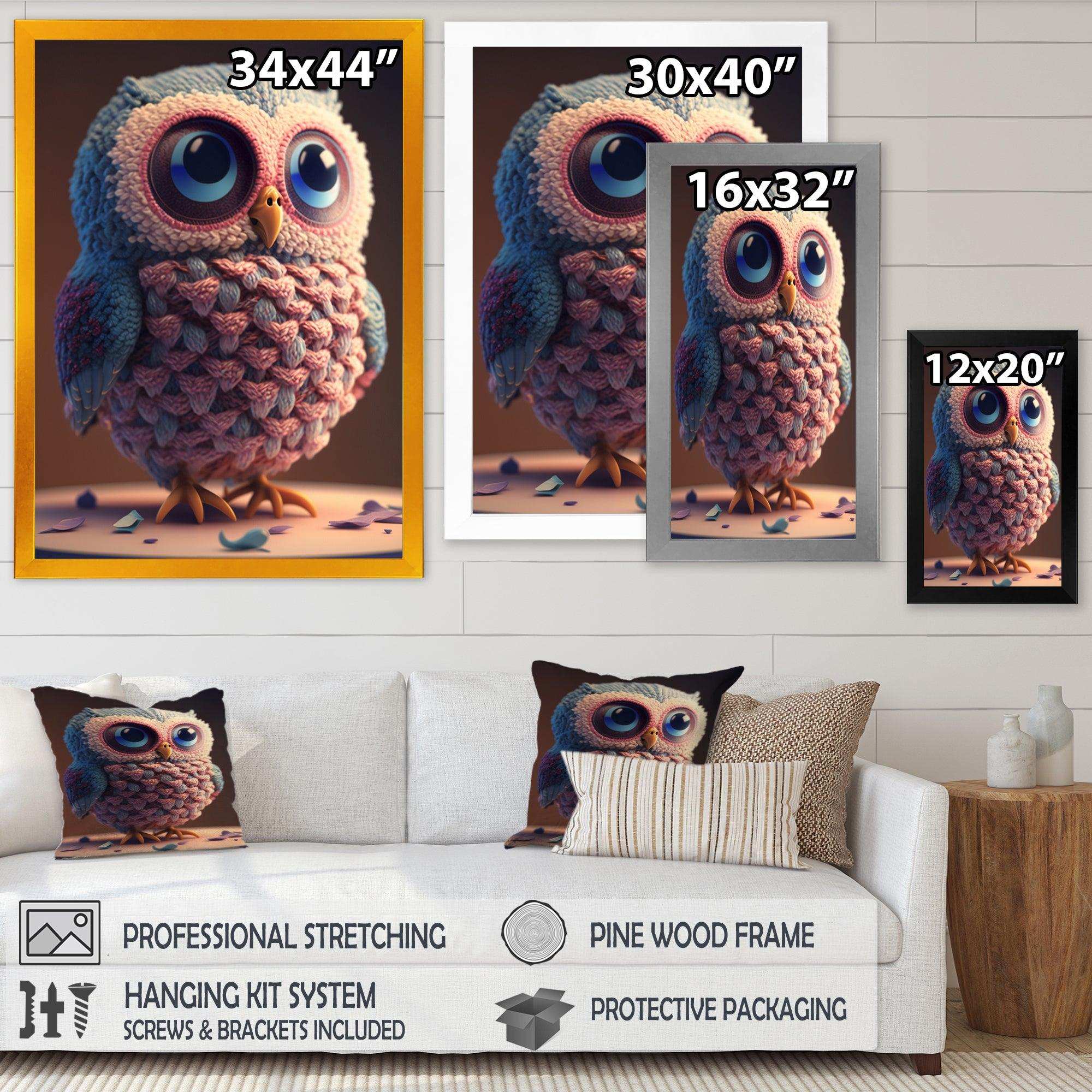 Cute Knitted Valentine Heart Owl III