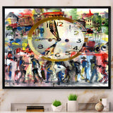 People and Time Acrylic Watercolor - Modern Bedroom Wall Art