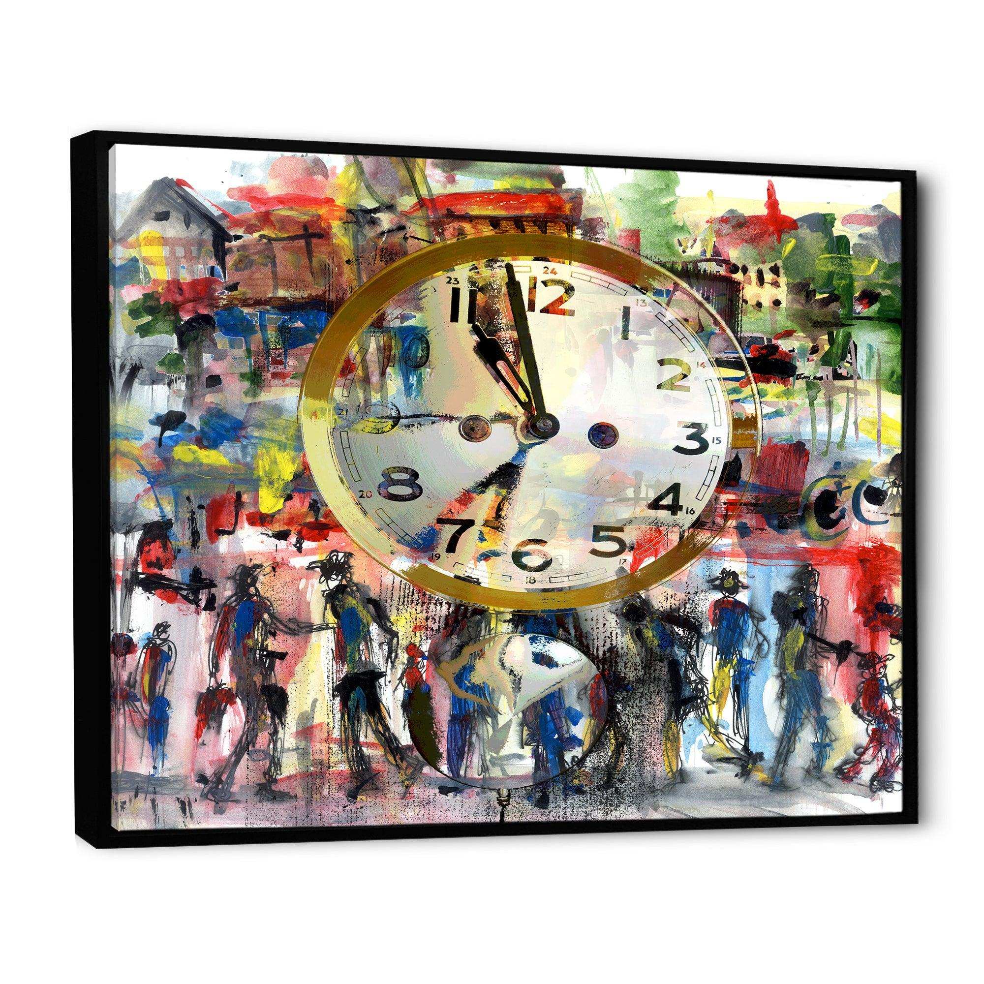 People and Time Acrylic Watercolor - Modern Bedroom Wall Art
