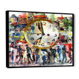 People and Time Acrylic Watercolor - Modern Bedroom Wall Art