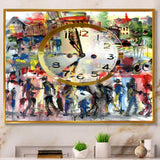 People and Time Acrylic Watercolor - Modern Bedroom Wall Art