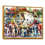 People and Time Acrylic Watercolor - Modern Bedroom Wall Art