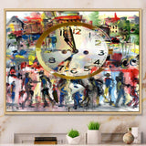 People and Time Acrylic Watercolor - Modern Bedroom Wall Art