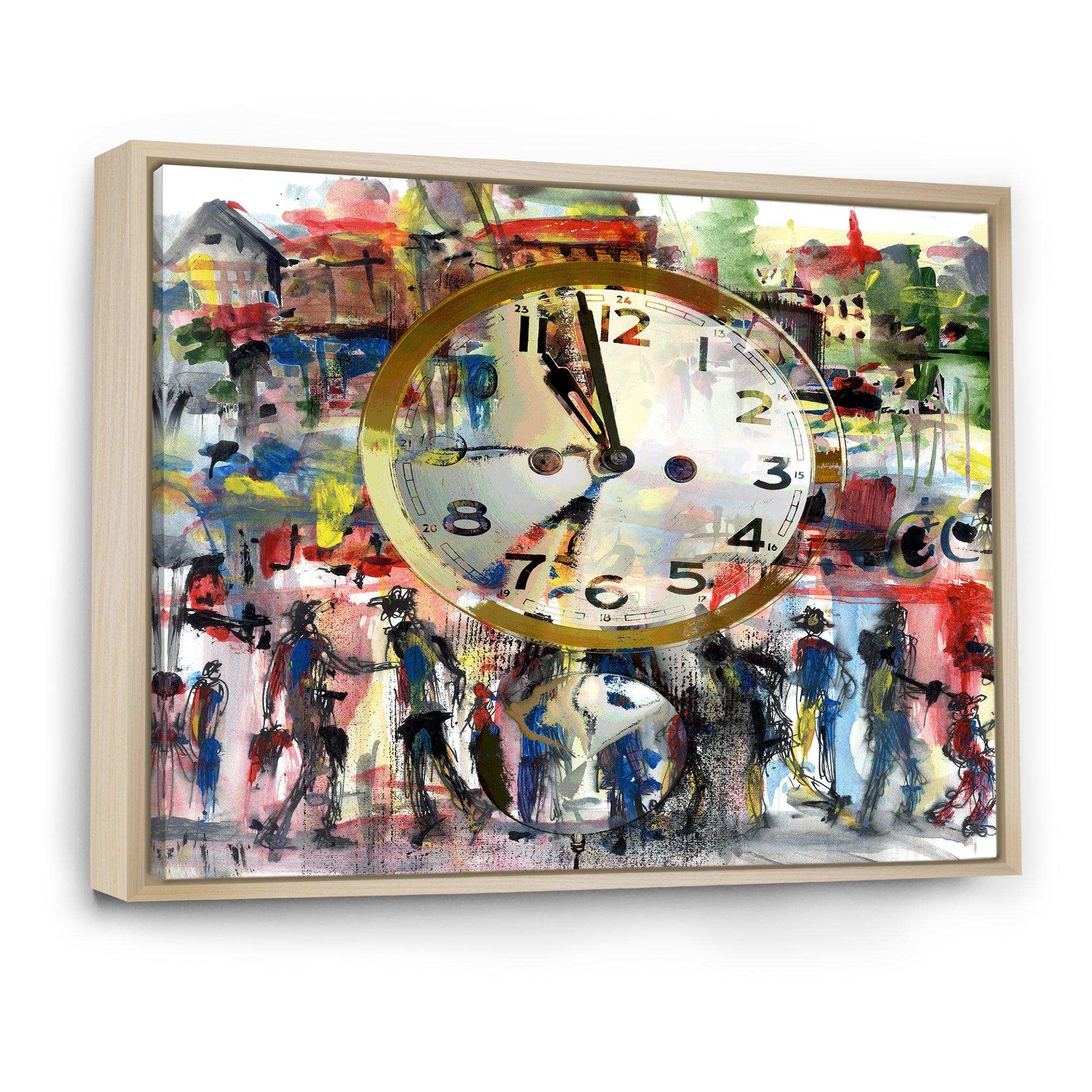 People and Time Acrylic Watercolor - Modern Bedroom Wall Art