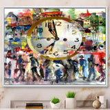 People and Time Acrylic Watercolor - Modern Bedroom Wall Art