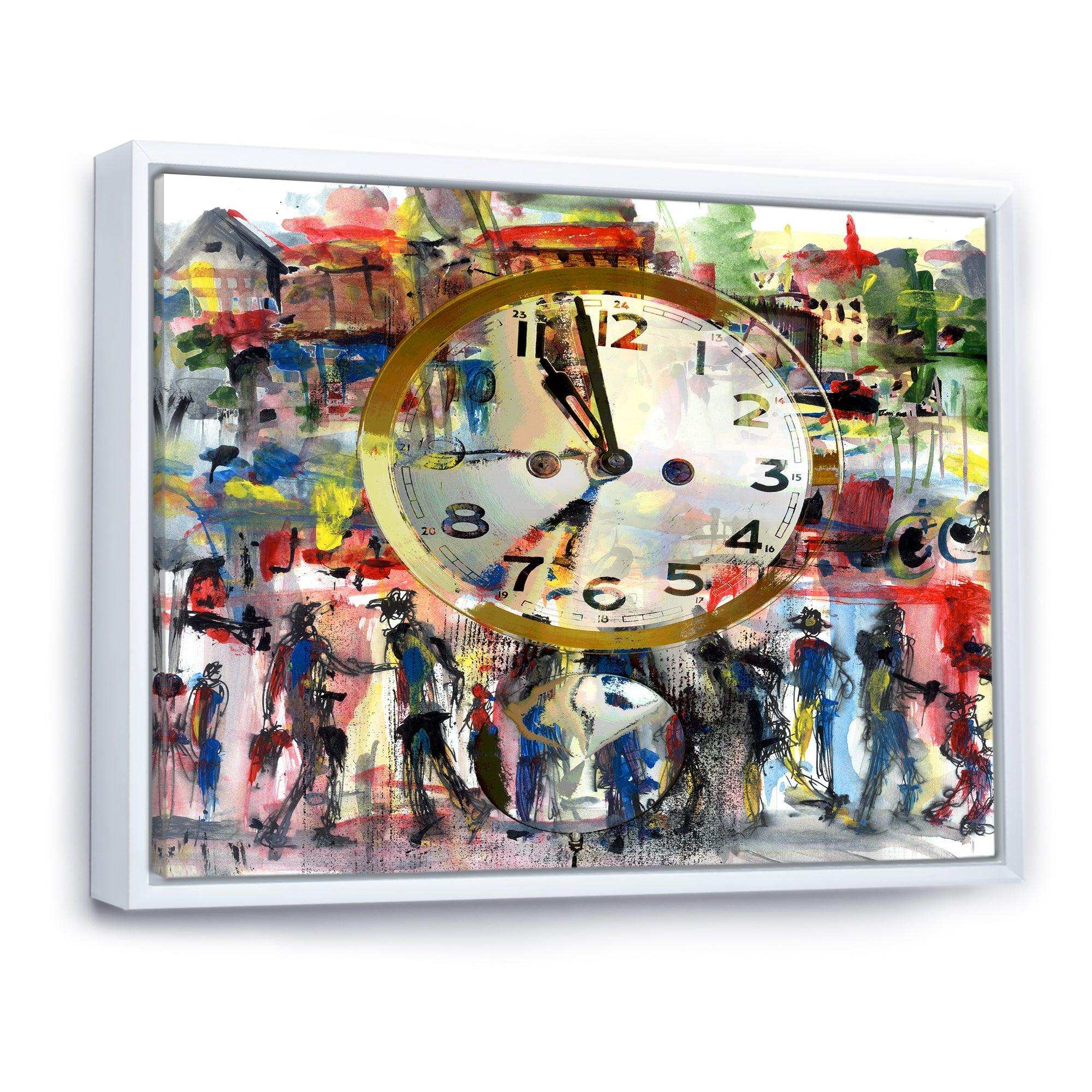 People and Time Acrylic Watercolor - Modern Bedroom Wall Art