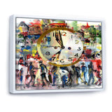 People and Time Acrylic Watercolor - Modern Bedroom Wall Art