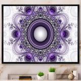 Purple Fractal Pattern with Circles - Modern Wall Art Prints
