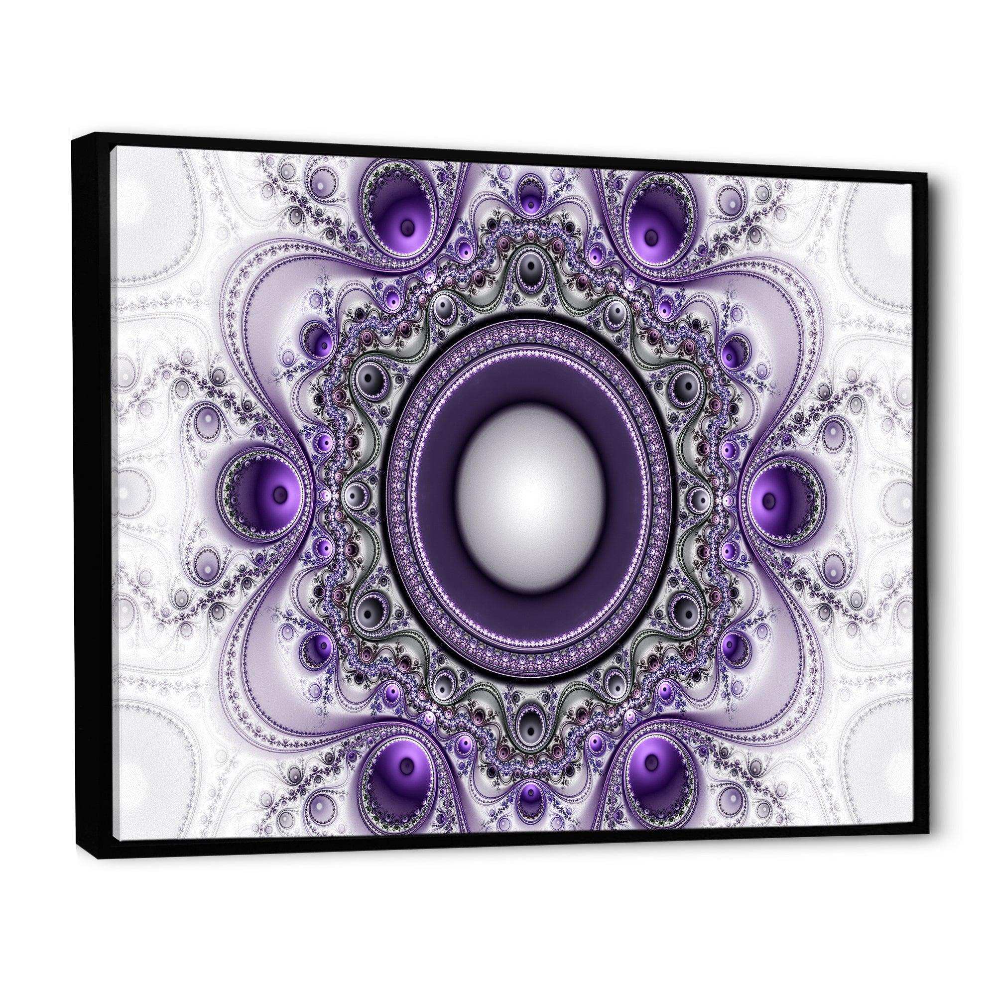 Purple Fractal Pattern with Circles - Modern Wall Art Prints