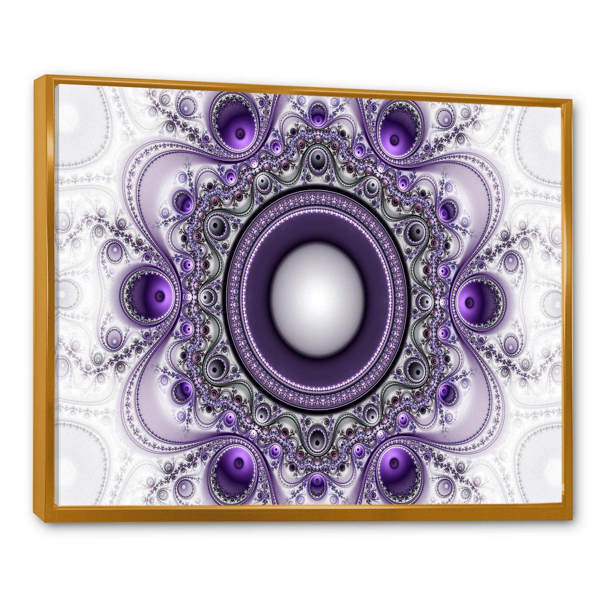Purple Fractal Pattern with Circles - Modern Wall Art Prints