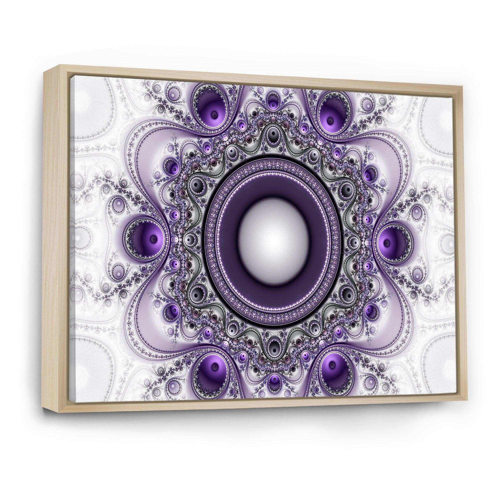 Purple Fractal Pattern with Circles - Modern Wall Art Prints