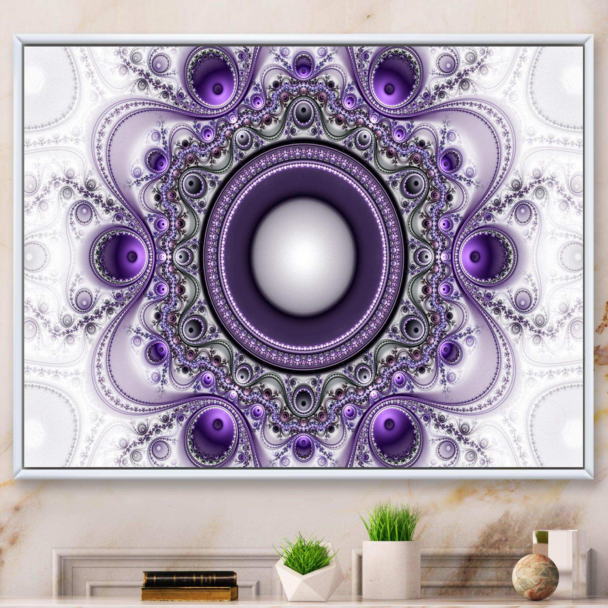 Purple Fractal Pattern with Circles - Modern Wall Art Prints