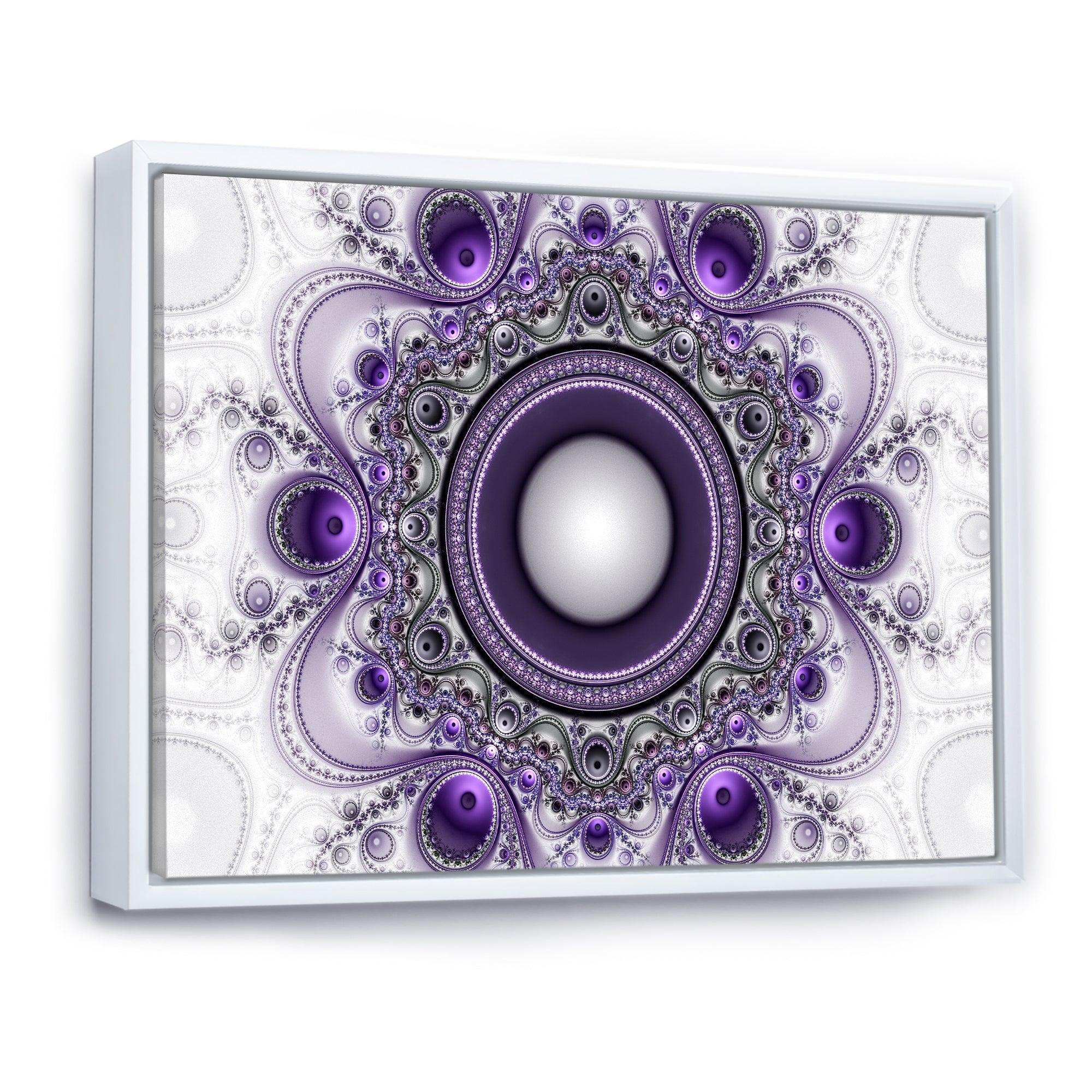 Purple Fractal Pattern with Circles - Modern Wall Art Prints