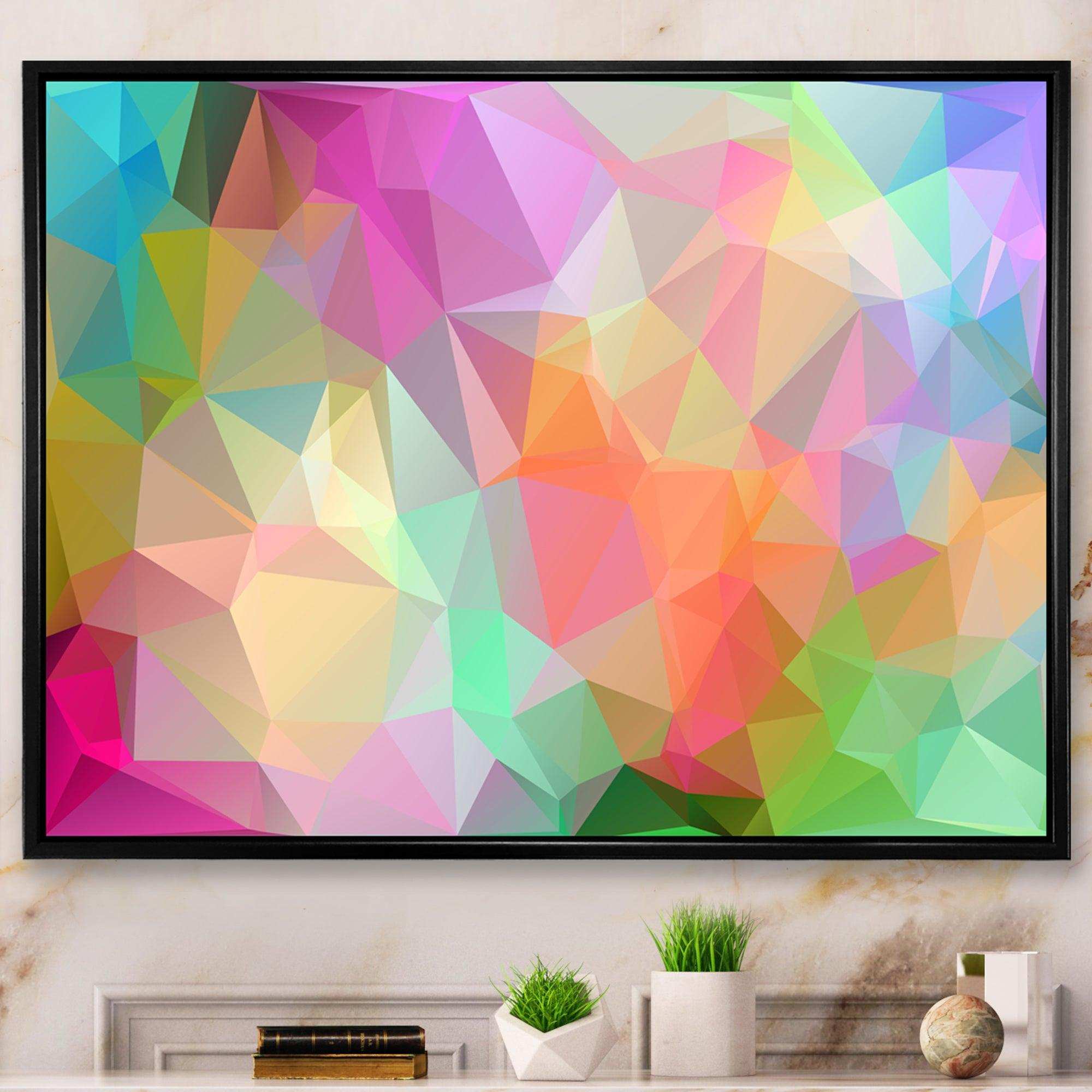 Multi Color Polygonal Mosaic Pattern - Modern Canvas Wall Art