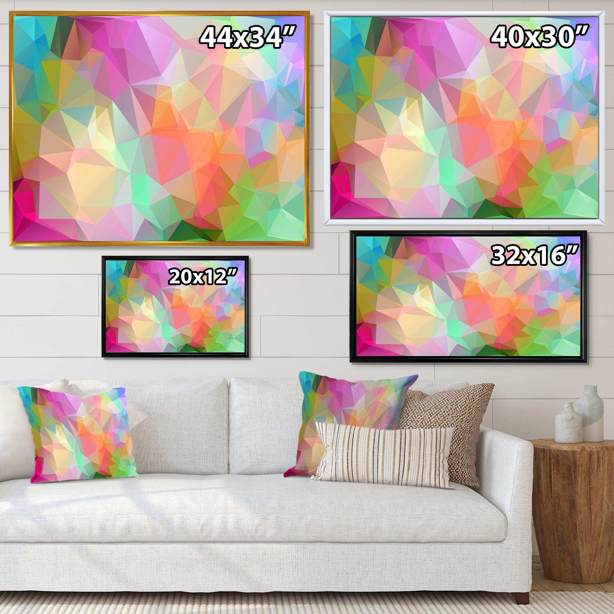 Multi Color Polygonal Mosaic Pattern - Modern Canvas Wall Art