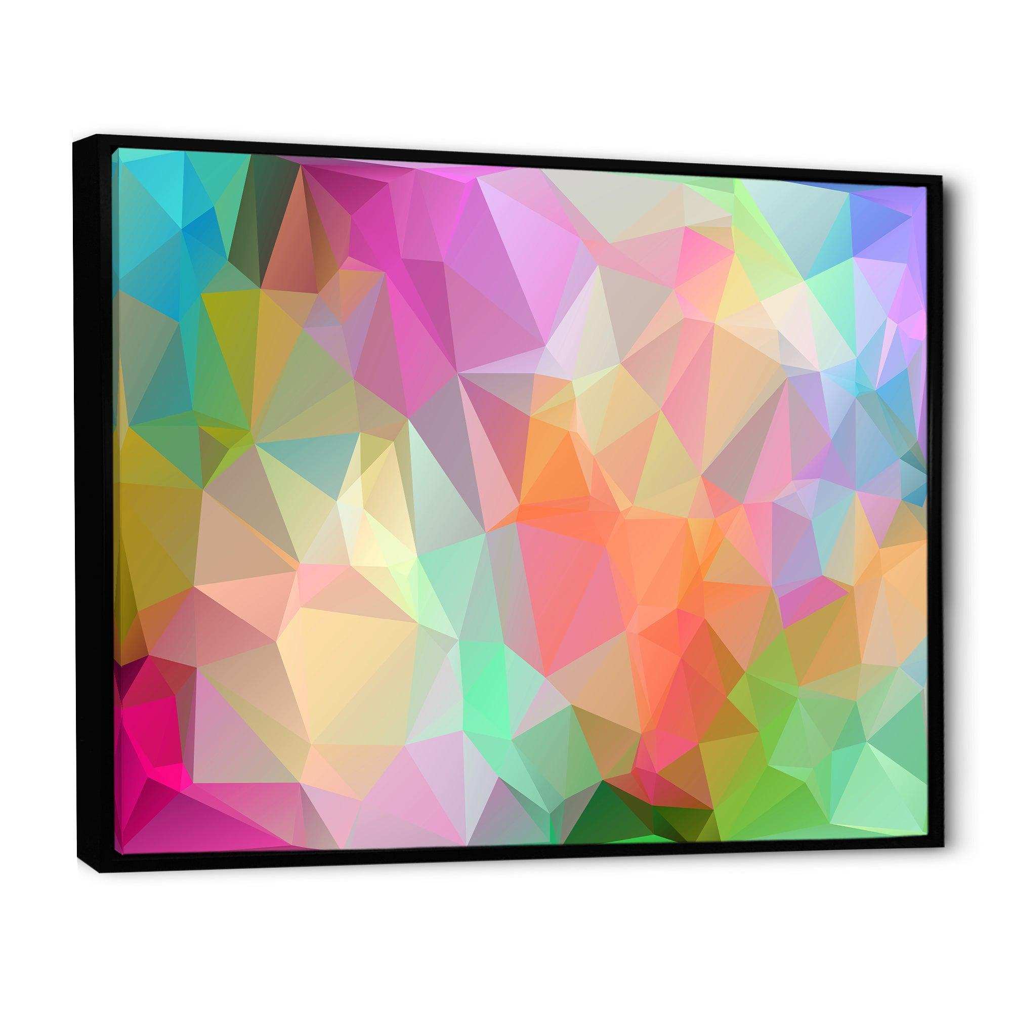 Multi Color Polygonal Mosaic Pattern - Modern Canvas Wall Art