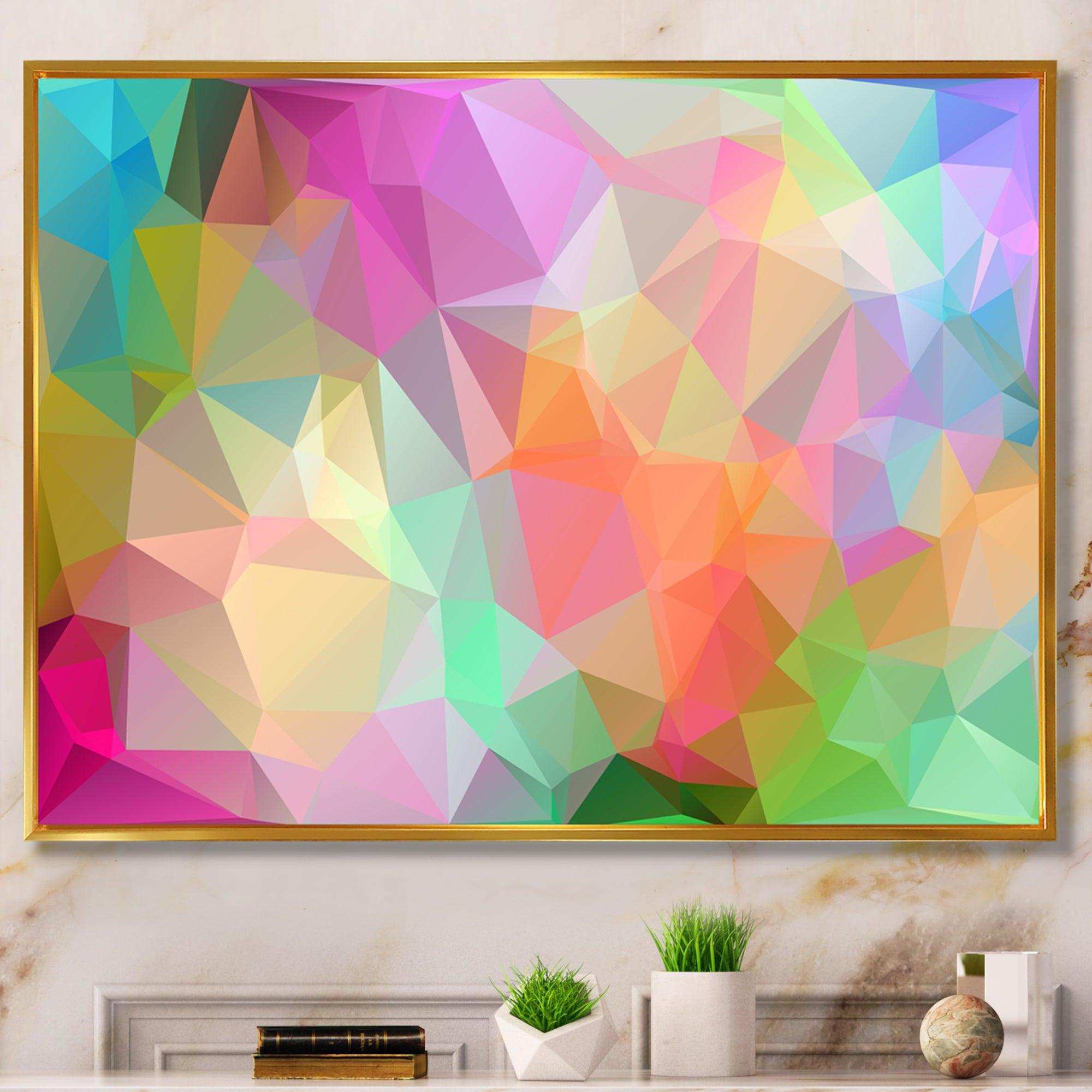 Multi Color Polygonal Mosaic Pattern - Modern Canvas Wall Art