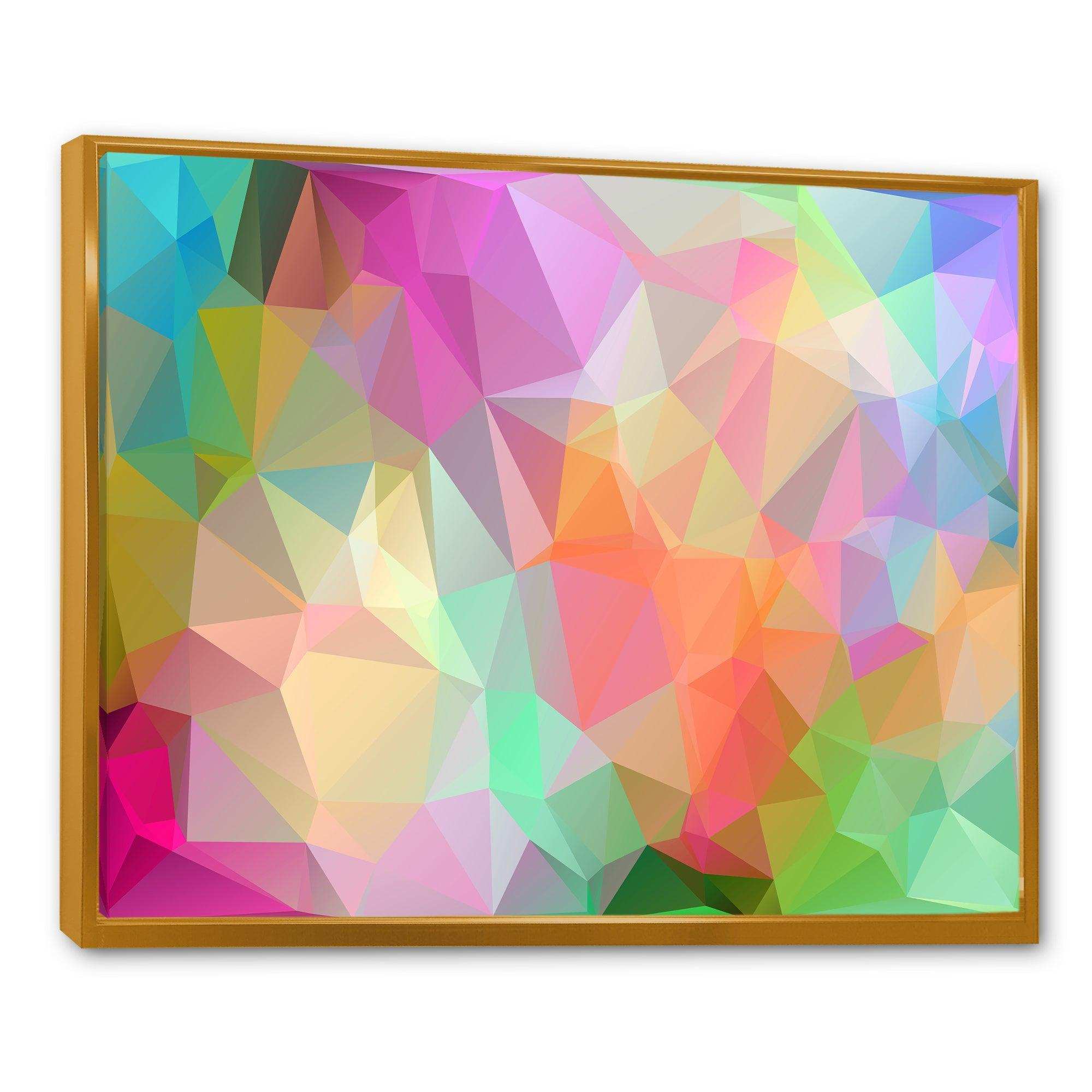 Multi Color Polygonal Mosaic Pattern - Modern Canvas Wall Art
