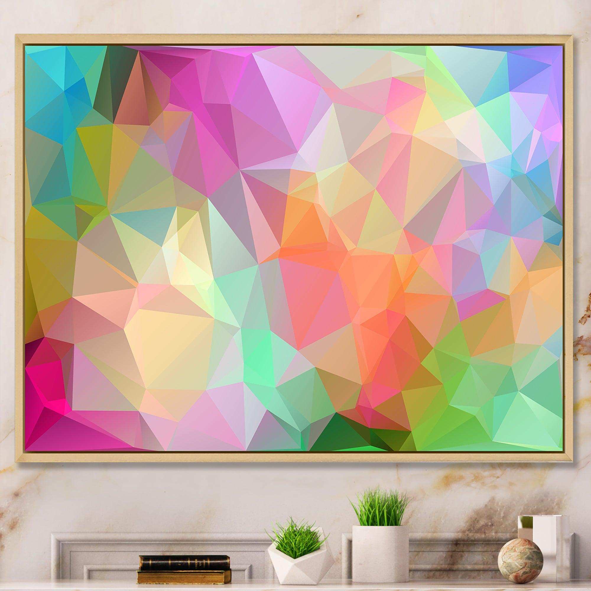 Multi Color Polygonal Mosaic Pattern - Modern Canvas Wall Art