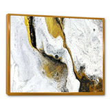 Gold and Black on White Acrylic Marble - Modern Living Room Wall Decor