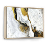 Gold and Black on White Acrylic Marble - Modern Living Room Wall Decor