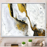 Gold and Black on White Acrylic Marble - Modern Living Room Wall Decor