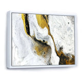 Gold and Black on White Acrylic Marble - Modern Living Room Wall Decor