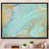 Blue and Gold Marble Agate Ripples II - Wall Art Prints