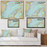 Blue and Gold Marble Agate Ripples II - Wall Art Prints