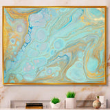 Blue and Gold Marble Agate Ripples II - Wall Art Prints