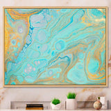 Blue and Gold Marble Agate Ripples II - Wall Art Prints
