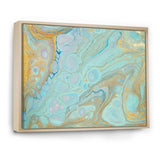 Blue and Gold Marble Agate Ripples II - Wall Art Prints