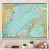 Blue and Gold Marble Agate Ripples II - Wall Art Prints