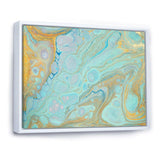 Blue and Gold Marble Agate Ripples II - Wall Art Prints