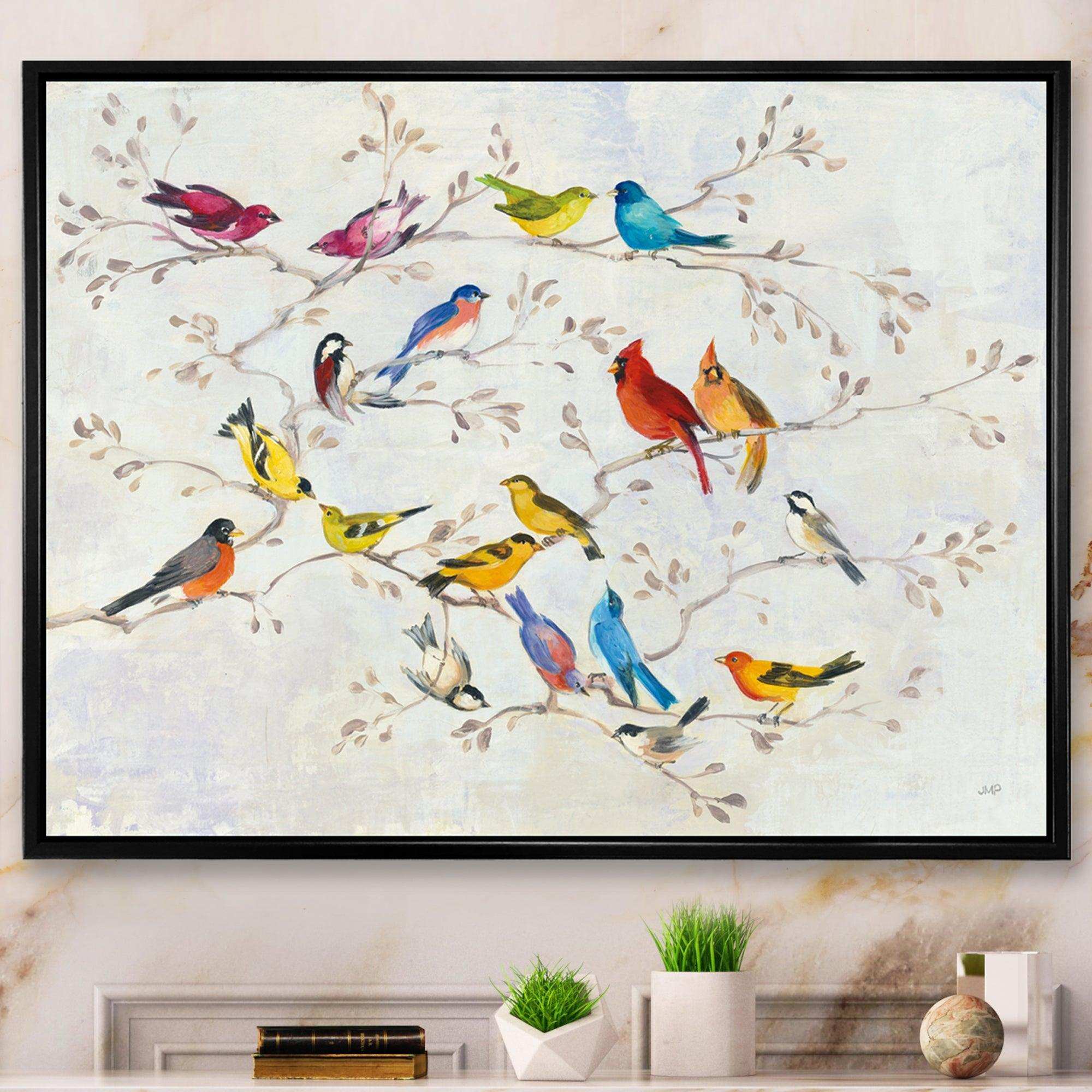 Multi-Color Bird on Tree