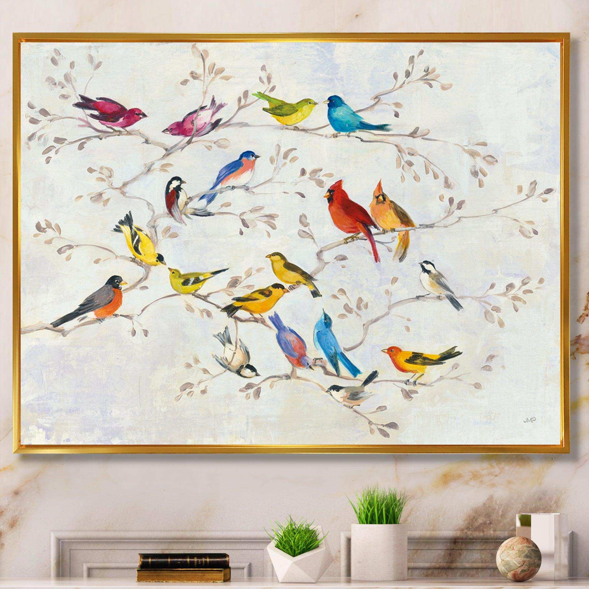 Multi-Color Bird on Tree