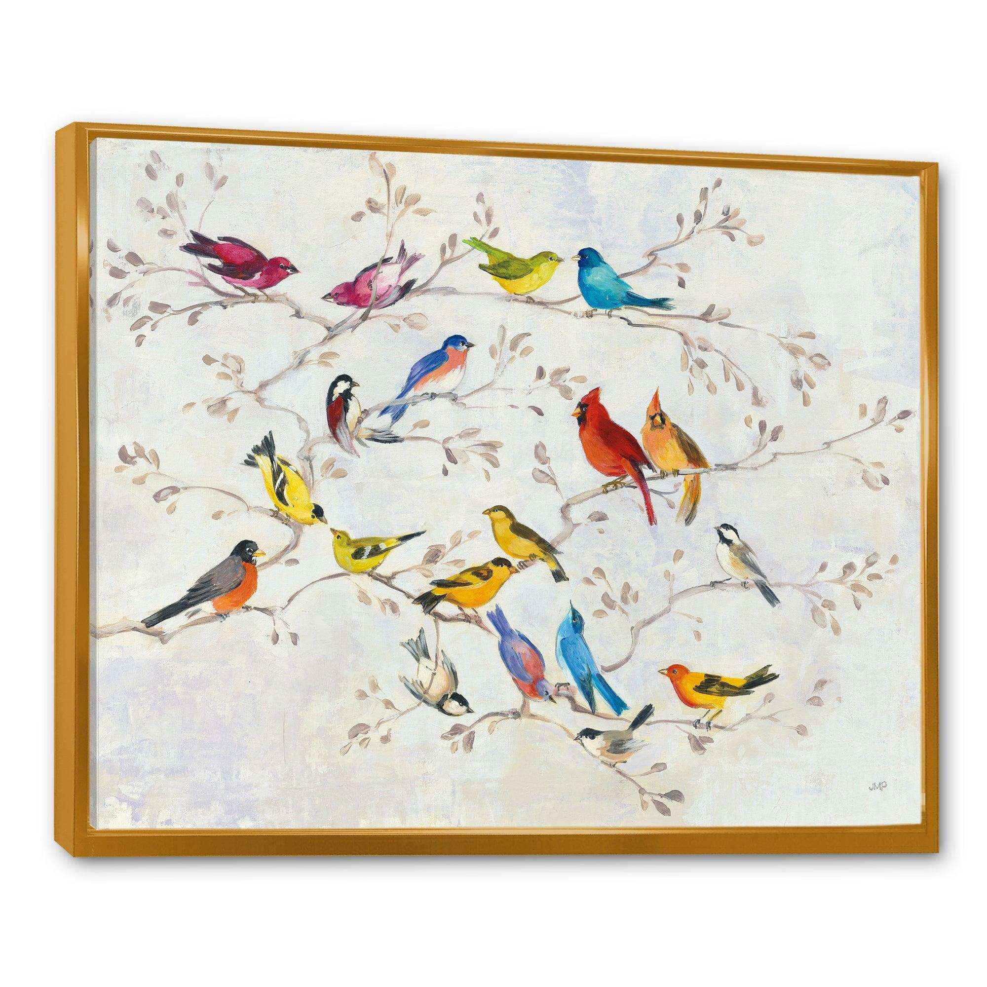 Multi-Color Bird on Tree