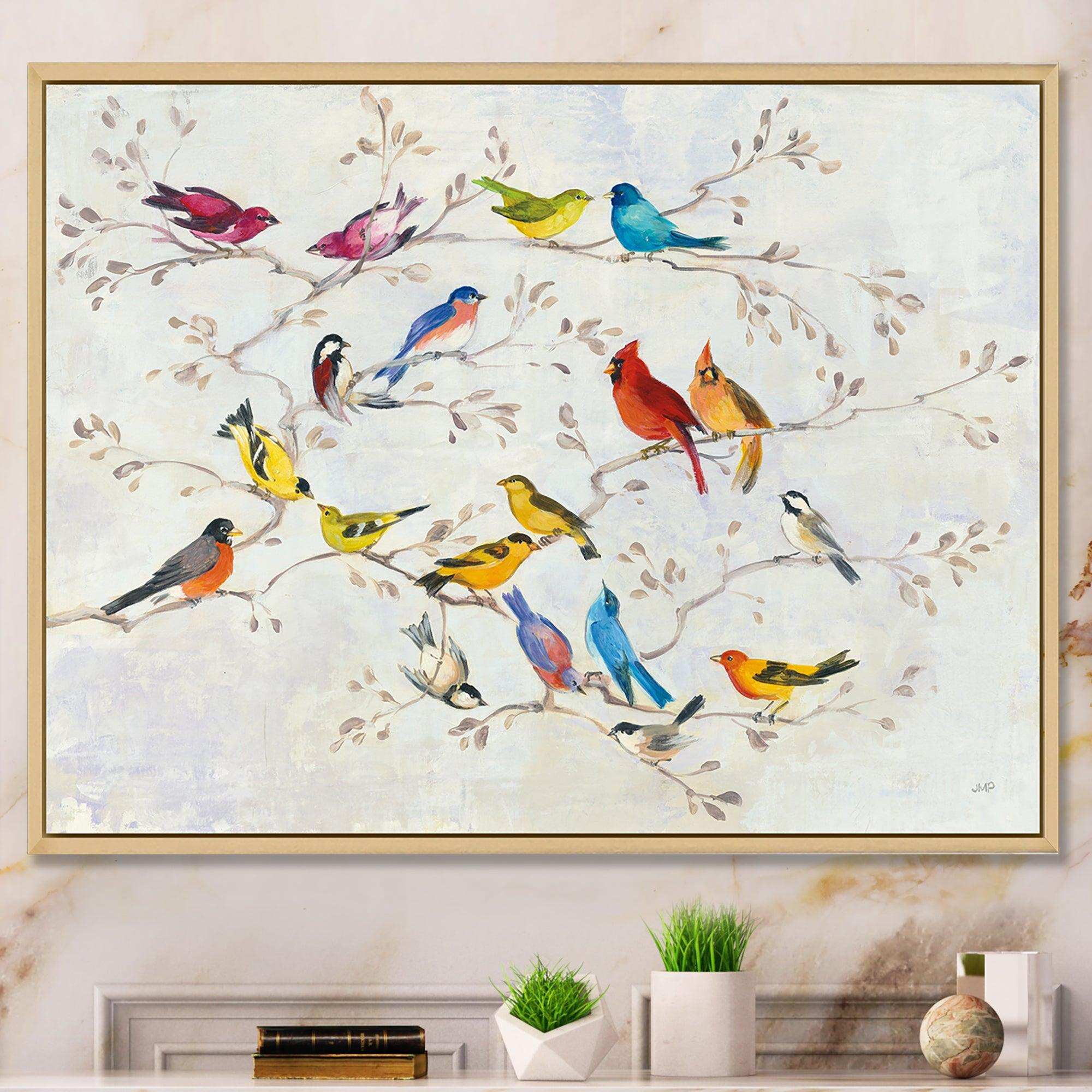 Multi-Color Bird on Tree