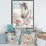 watercolors Pink Wild Horses II - Traditional Living Room Wall Decor