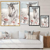 watercolors Pink Wild Horses II - Traditional Living Room Wall Decor