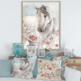 watercolors Pink Wild Horses II - Traditional Living Room Wall Decor