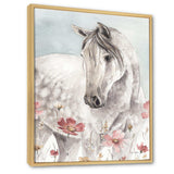 watercolors Pink Wild Horses II - Traditional Living Room Wall Decor