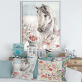 watercolors Pink Wild Horses II - Traditional Living Room Wall Decor